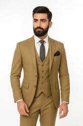 Men Almond brown 3 Piece
